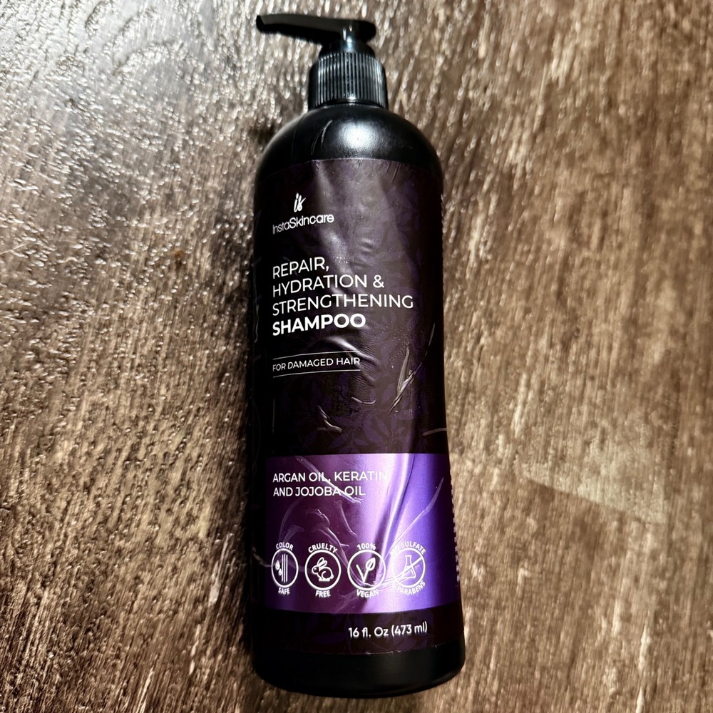 InstaSkincare Biotin Shampoo 16oz Purple Repair Hydration Strengthening